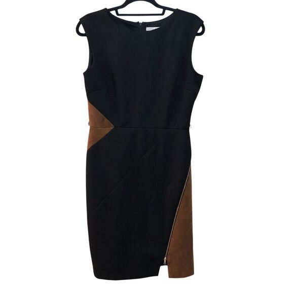 Sandra Darren Dress Womens 8 Sleeveless Sheath Colorblock Career Work Office - Picture 1 of 7
